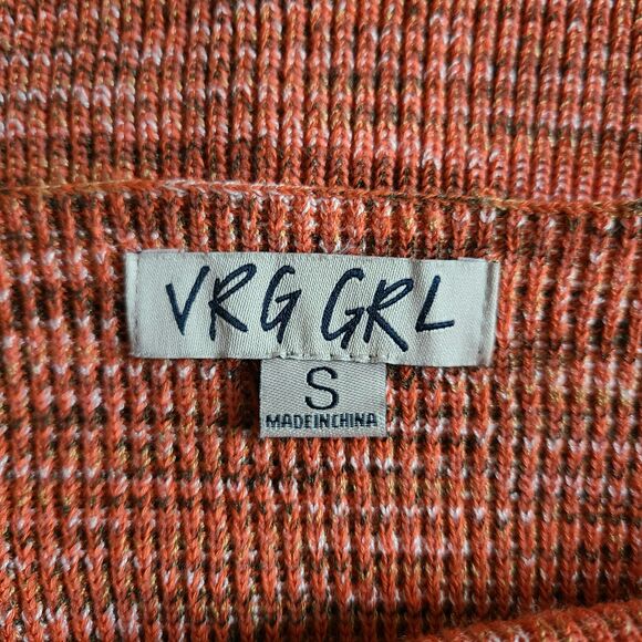 VRG GRL Halter Knit Orange Mini Dress Size S - Picture 6 of 8